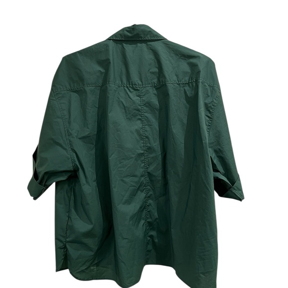 Zara Green Button Down Short Sleeve Shirt - Picture 2 of 4